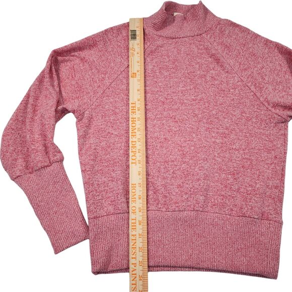 Anthropologie Maeve Laney Size XS Mock Turtleneck Sweater Pink Bishop Sleeve - Picture 4 of 6